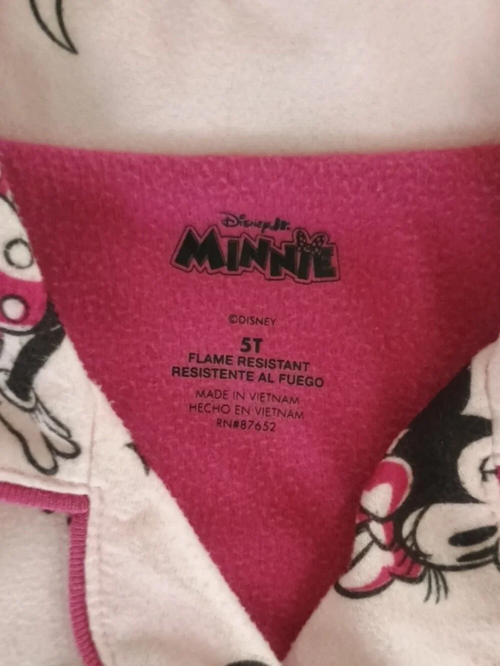 Disney Pink Minnie Mouse Pajama Set with Black Accents